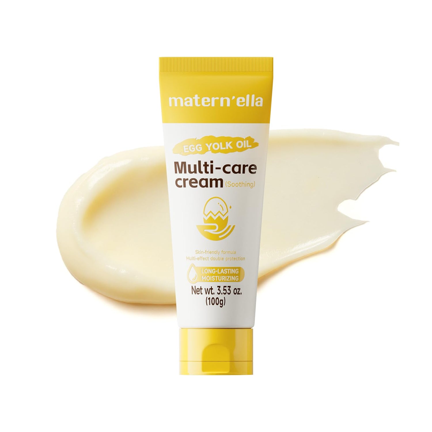 Matern'ella Egg Yolk Oil Body Moisturizer – Fragrance-Free, Squalane & Hyaluronic Acid | 100g