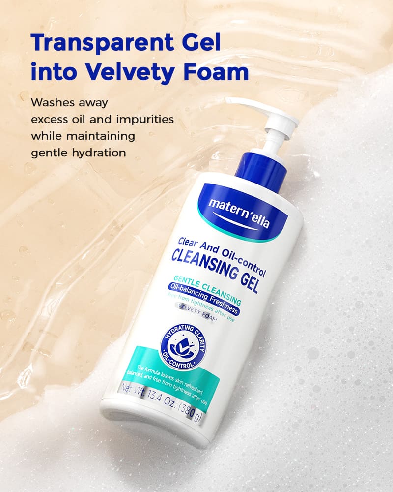 Matern’ella Premium Facial Cleansing Gel – Gentle,Fragrance-Free Face Wash for Sensitive Skin(1.34 oz)