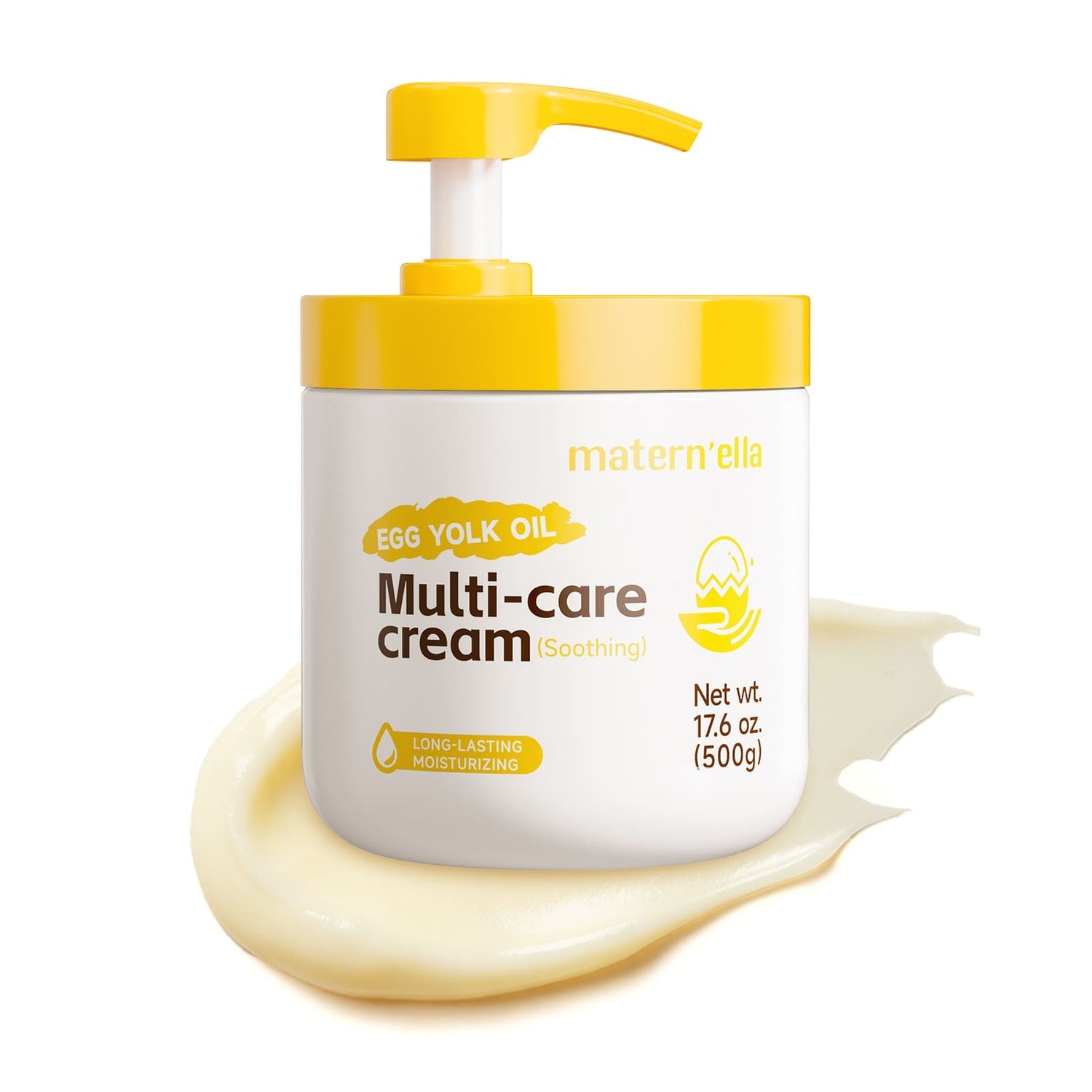 Matern’ella Egg Yolk Oil Body Moisturizer – Fragrance-Free Lotion with Squalane & Sodium Hyaluronate for Long-Lasting Hydration (35.2 oz)