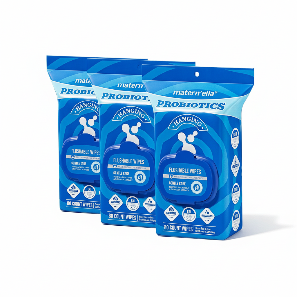 Matern'ella Flushable Wet Wipes – Extra Large, Fragrance Free & Alcohol-Free | Plant-Based Fibers | 240–640 Count