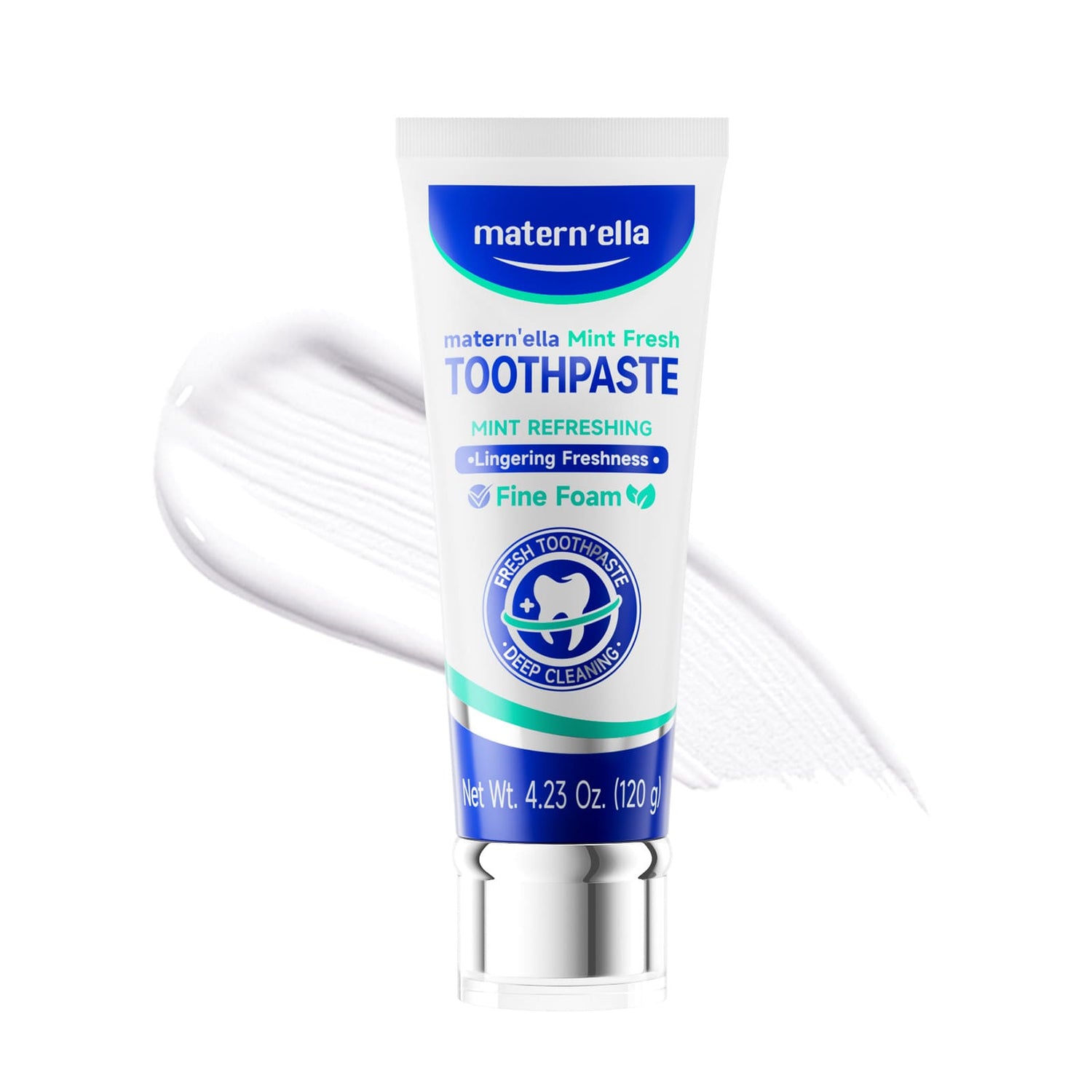 Matern’ella Toothpaste for Sensitive Gums – Fluoride-Free & SLS-Free with Probiotics,Xylitol and Hydrated Silica,Mint Fresh (4.23 oz)
